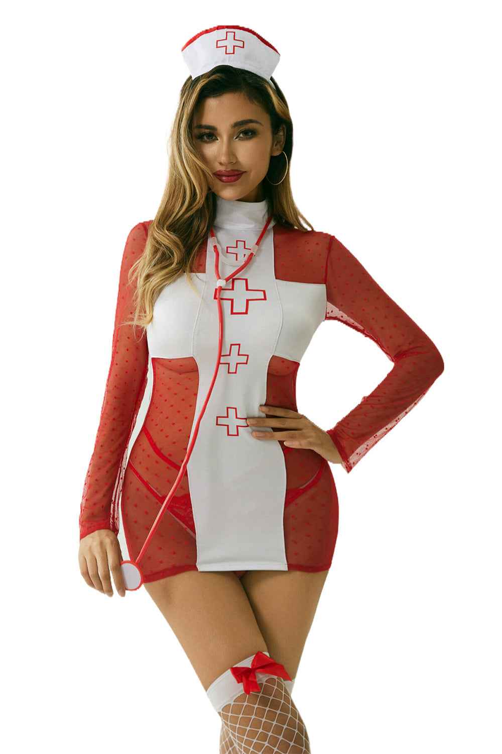 Nurse Lace Dress Uniform Costume for Women