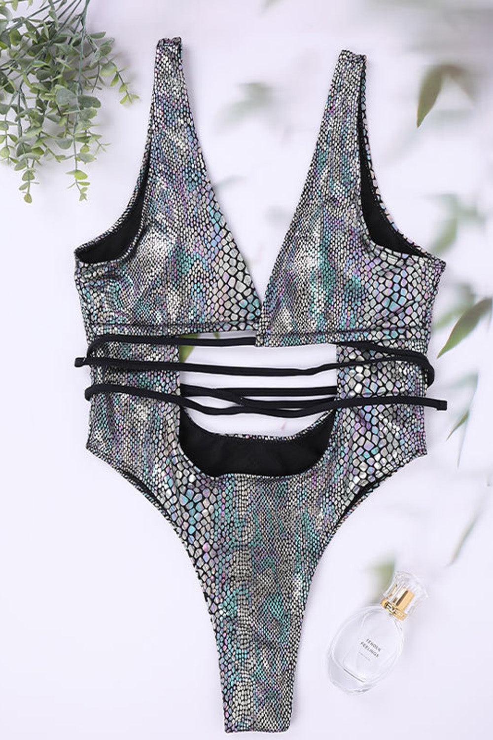 One piece Bikini swimsuit with laces for women