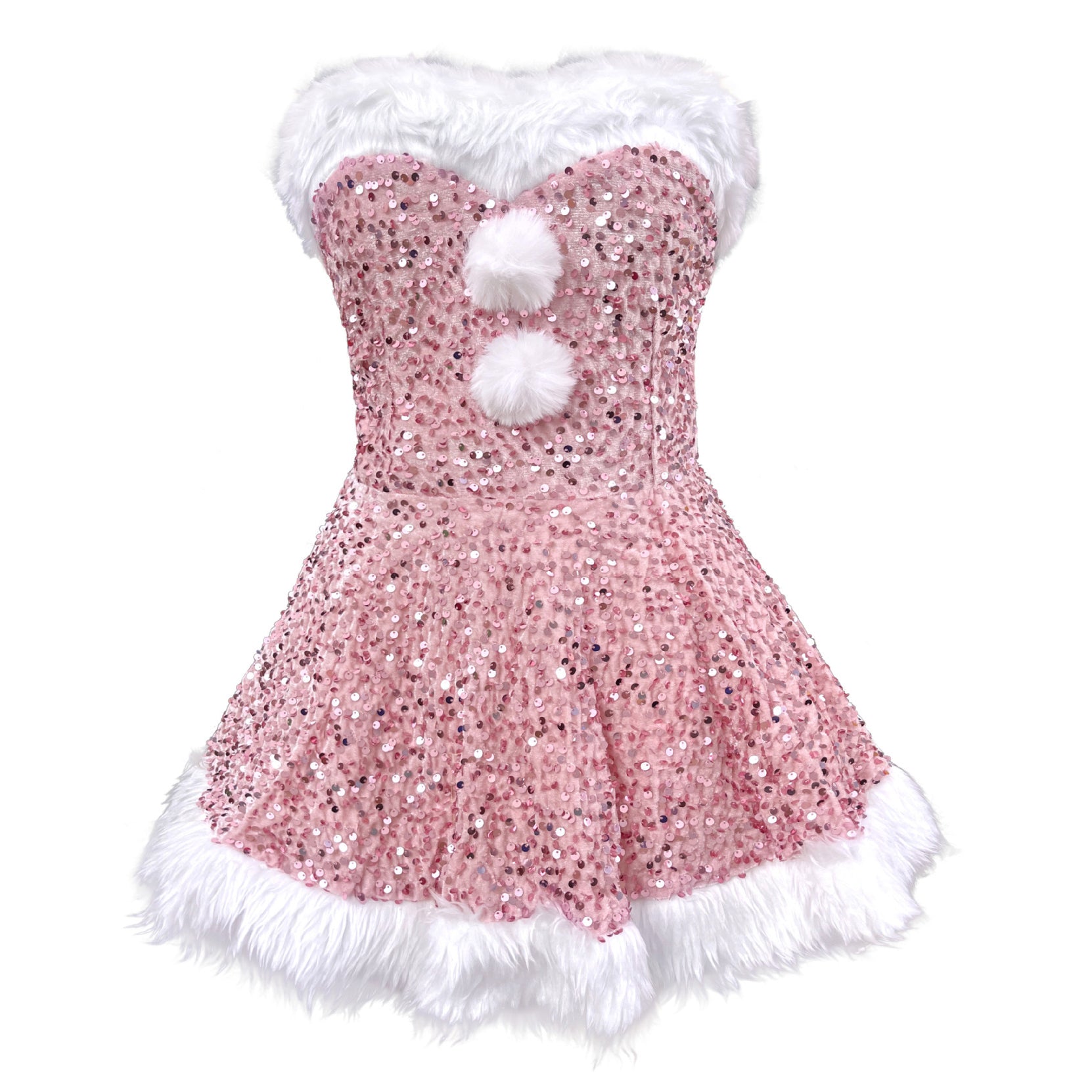 Women Christmas Dress Costume Sequin Santa Cosplay Outfits - Ciclove