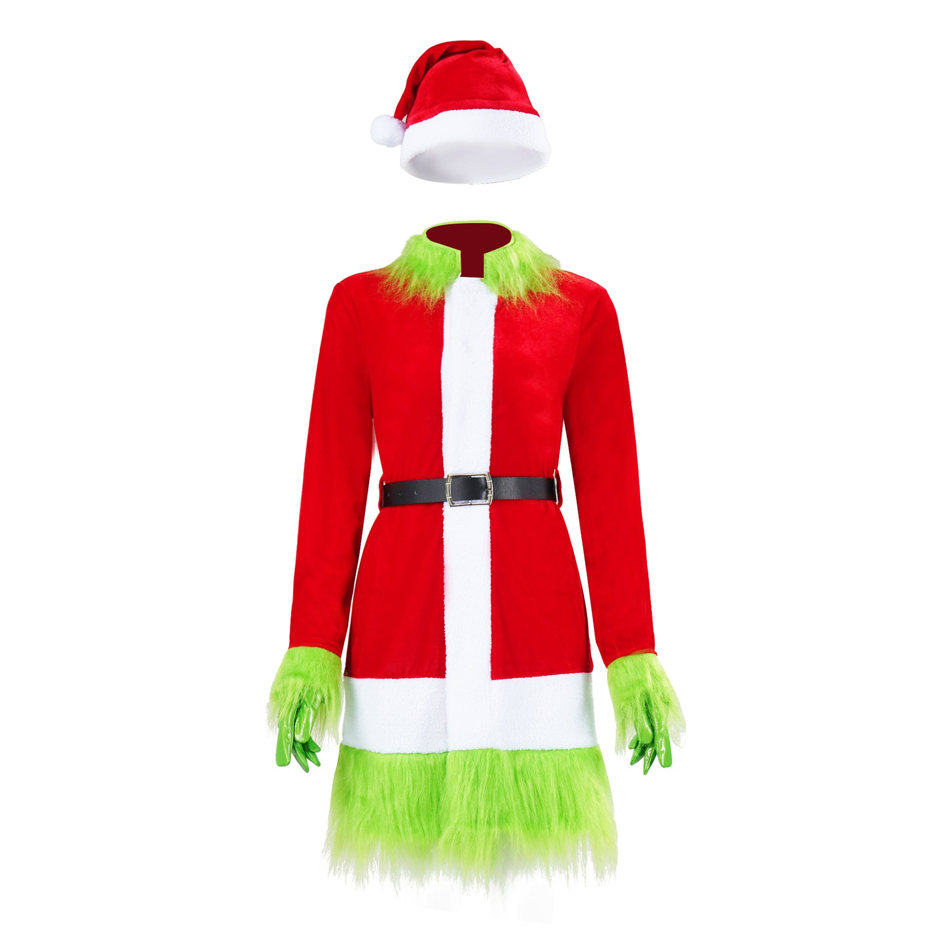 Christmas Spot Green Hair Monster Grinch Cosplay Costume Santa Xmas Outfits - Ciclove