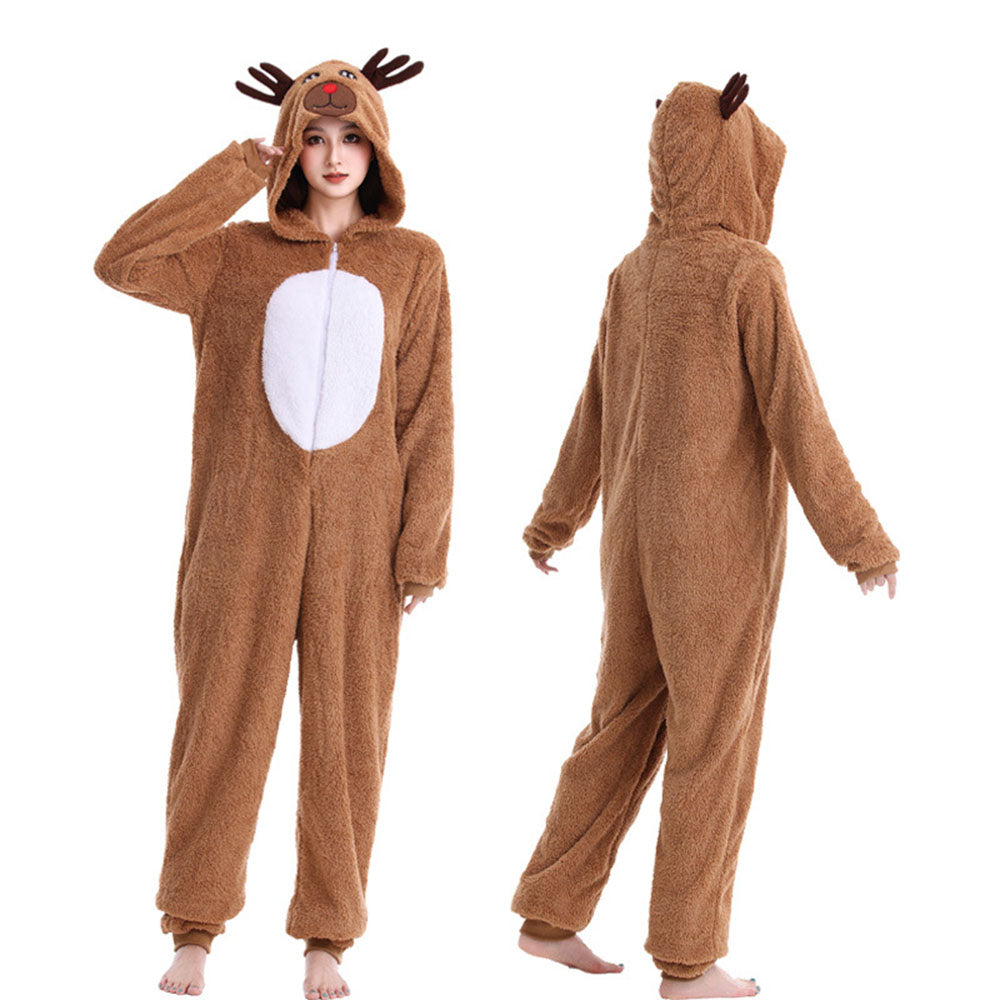 Christmas Onesie Women's Reindeer Cosplay Costume Jumpsuit Carnival Xmas Outfits - Ciclove