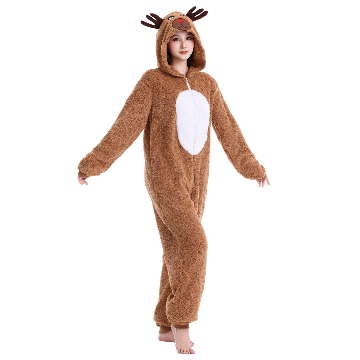 Christmas Onesie Women's Reindeer Cosplay Costume Jumpsuit Carnival Xmas Outfits - Ciclove