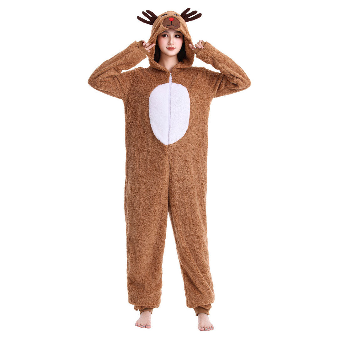 Christmas Onesie Women's Reindeer Cosplay Costume Jumpsuit Carnival Xmas Outfits - Ciclove