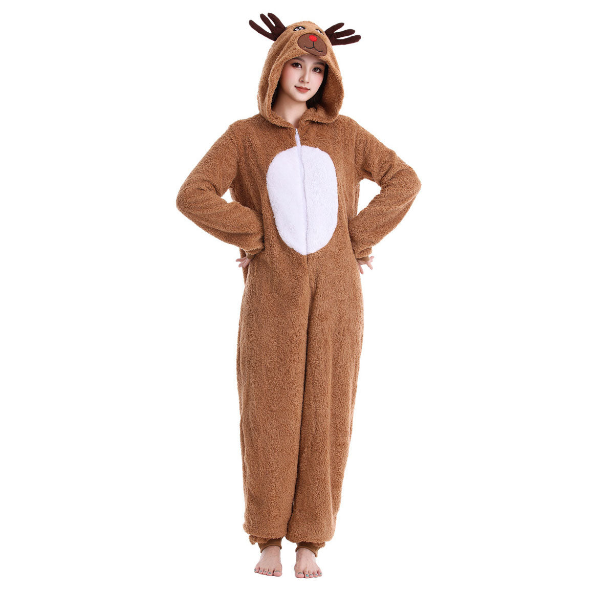 Christmas Onesie Women's Reindeer Cosplay Costume Jumpsuit Carnival Xmas Outfits - Ciclove