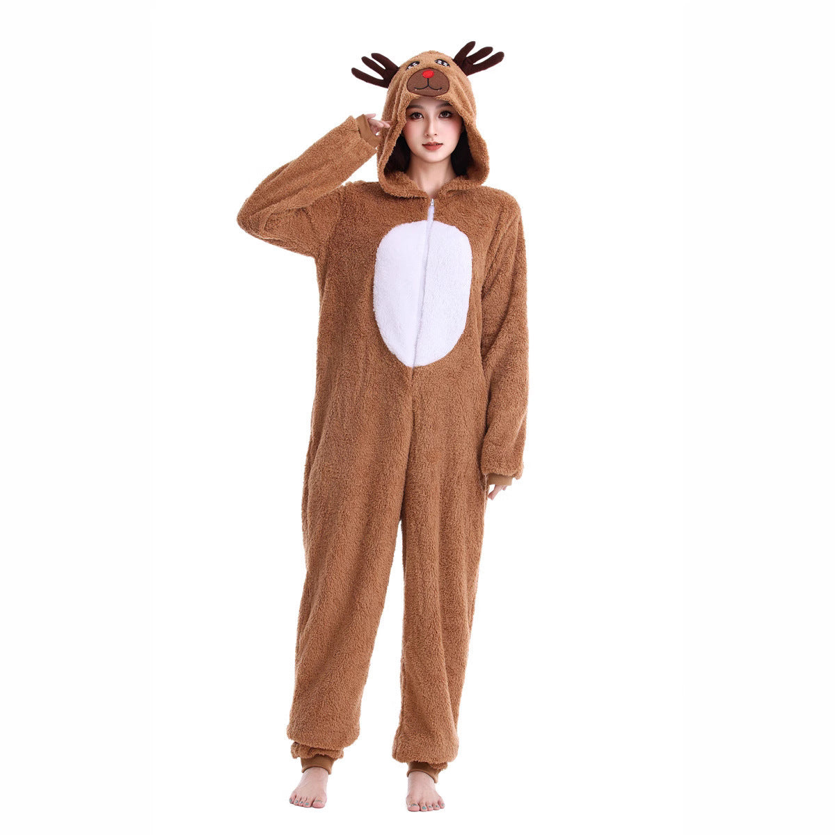 Christmas Onesie Women's Reindeer Cosplay Costume Jumpsuit Carnival Xmas Outfits - Ciclove