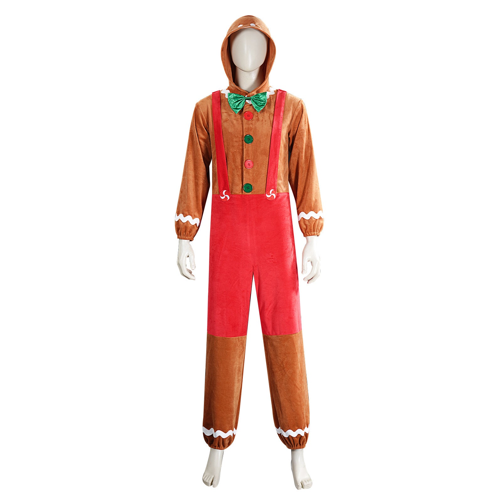 Christmas Adult Gingerbread Man Jumpsuit Costume Cosplay Xmas Outfit - Ciclove