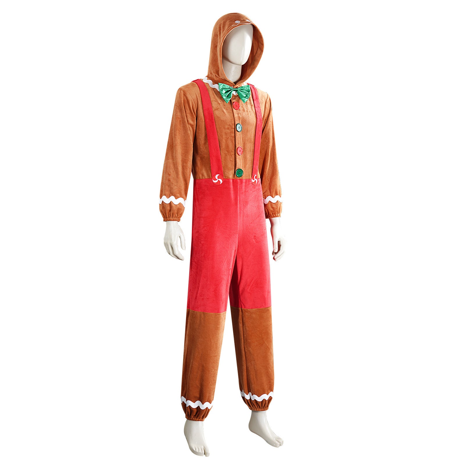 Christmas Adult Gingerbread Man Jumpsuit Costume Cosplay Xmas Outfit - Ciclove