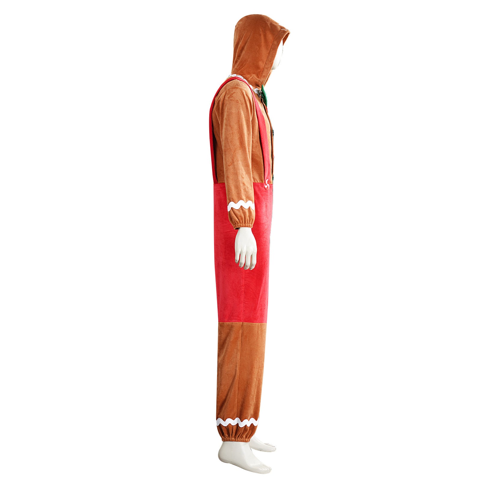 Christmas Adult Gingerbread Man Jumpsuit Costume Cosplay Xmas Outfit - Ciclove