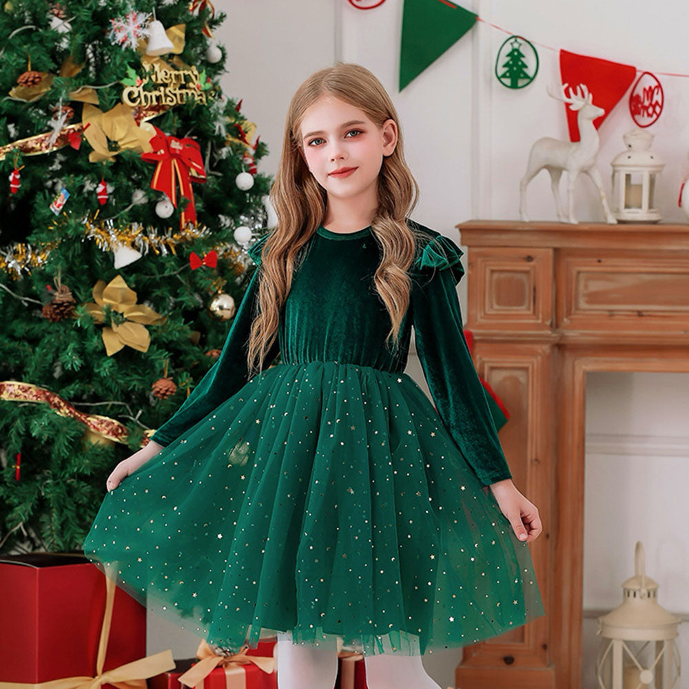 Girls Sweater Dress Autumn And Winter New Bow Christmas Costumes - Ciclove