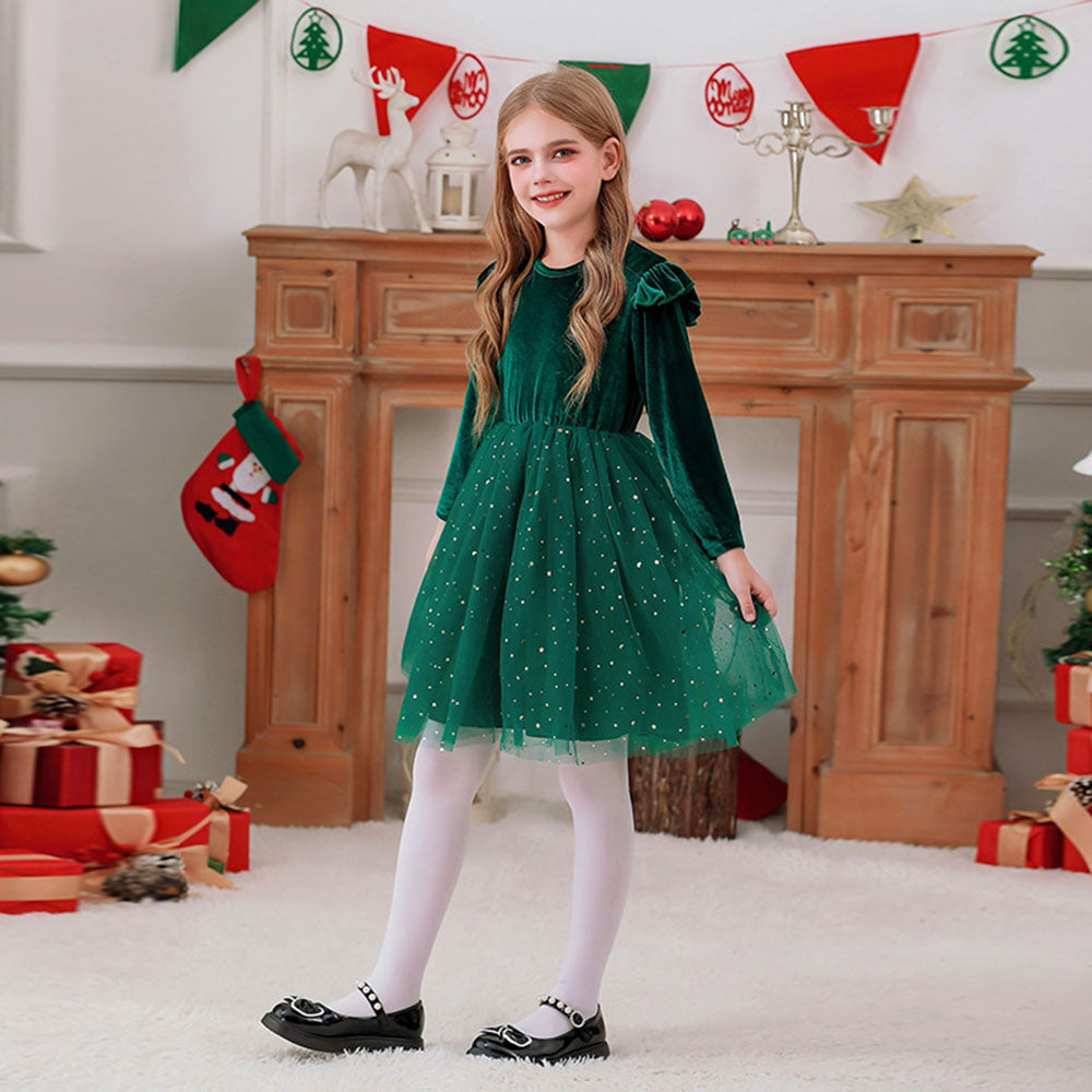 Girls Sweater Dress Autumn And Winter New Bow Christmas Costumes - Ciclove