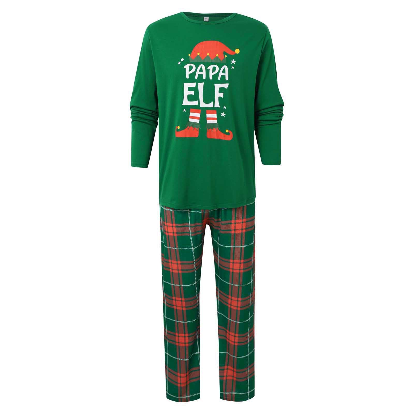 Christmas Elf print Contrasting colors Family Matching Pajamas Sets - Ciclove