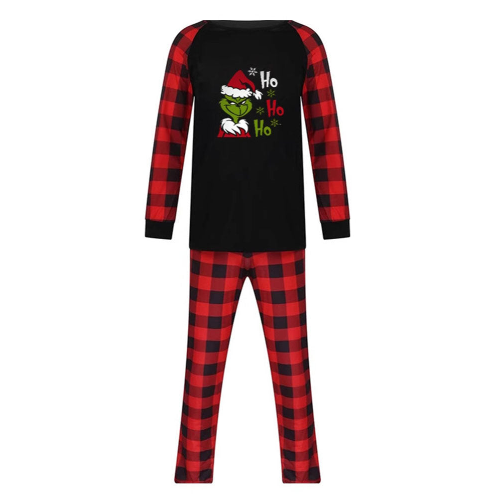 Family Matching Pajamas Christmas Grinch plaid print Sets - Ciclove