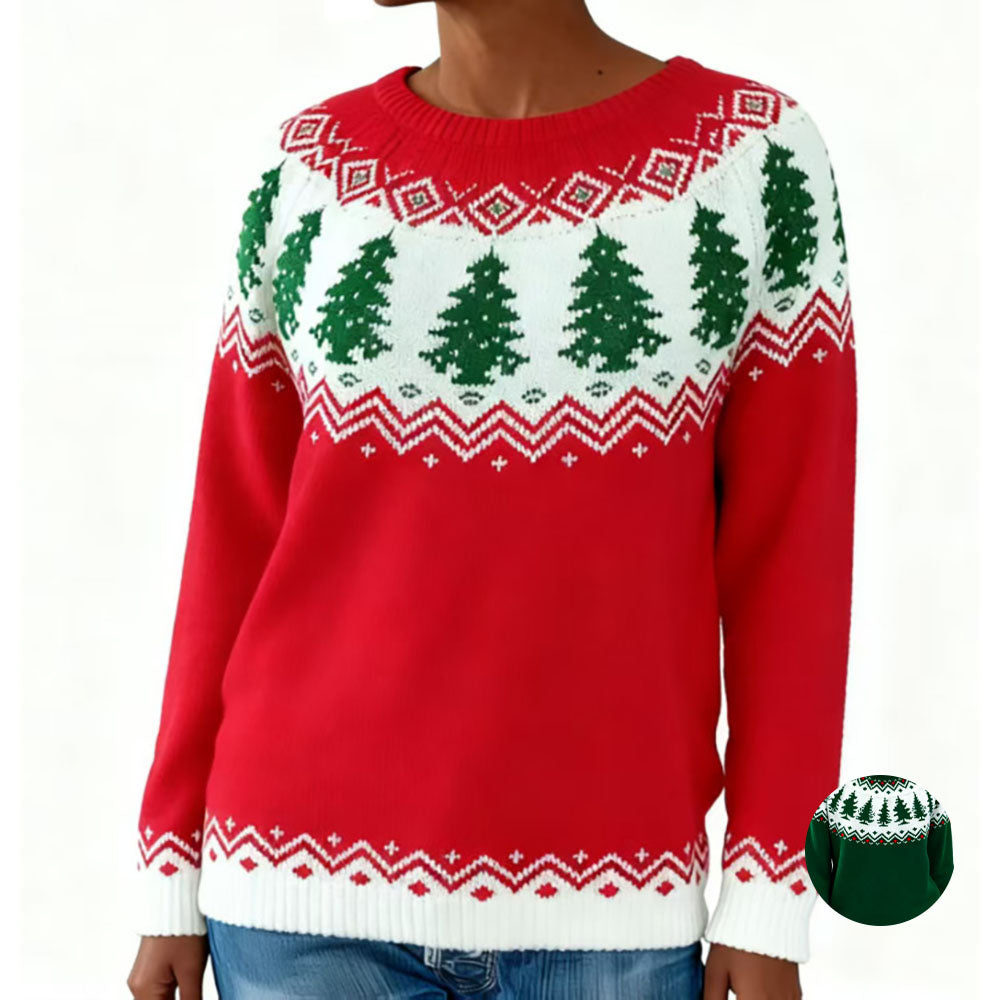 Green 1980s Ugly Christmas Sweaters Tree Fair Isle - Ciclove