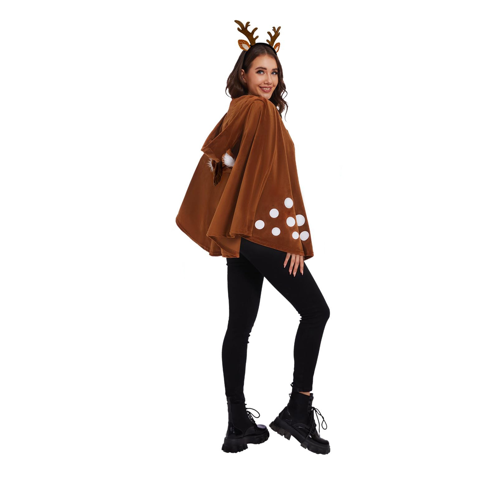 Brown Forest Deer 1940s Christmas Costumes Cape - Ciclove