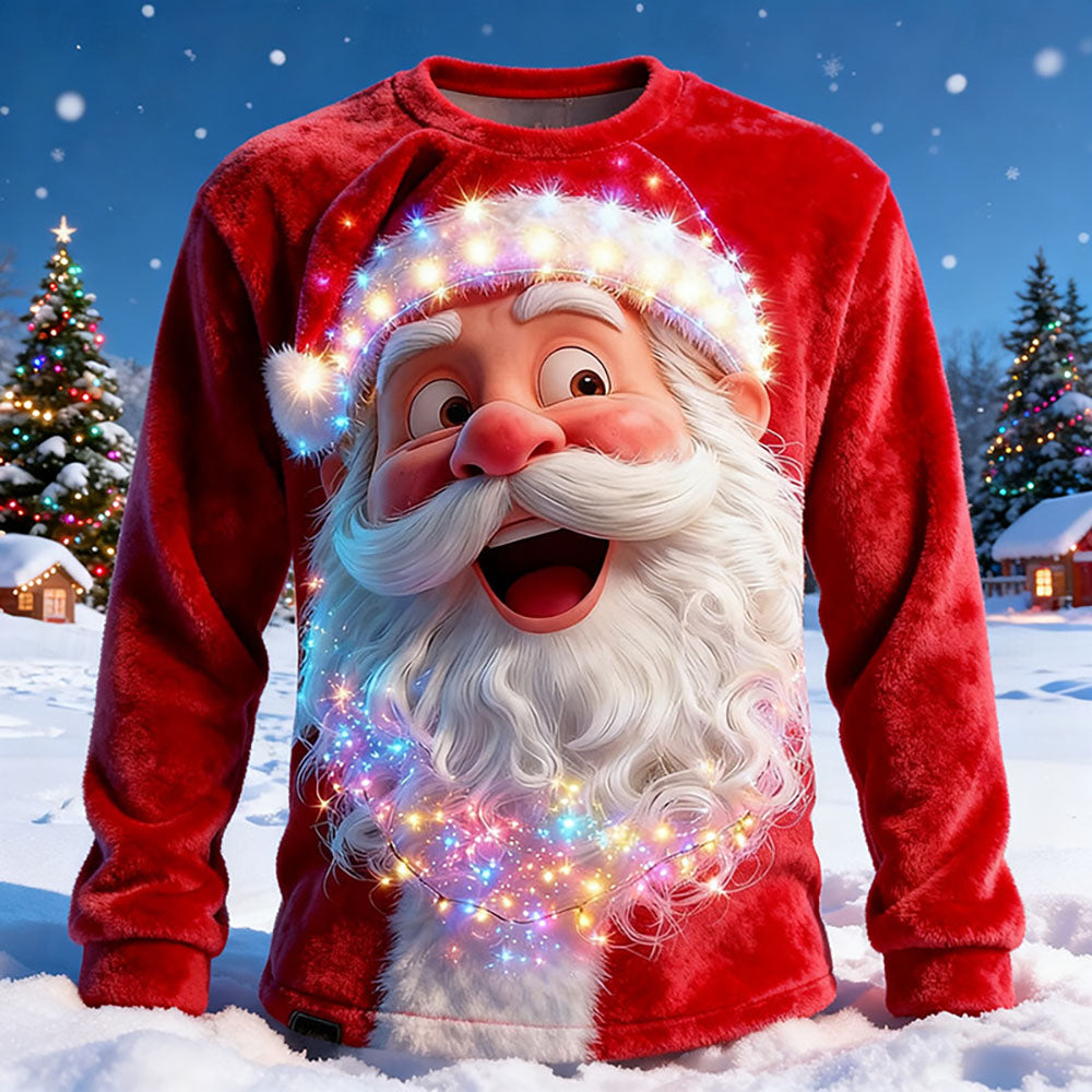 Christmas Red Santa Men's 3D Digital Printing Sweatshirt - Ciclove