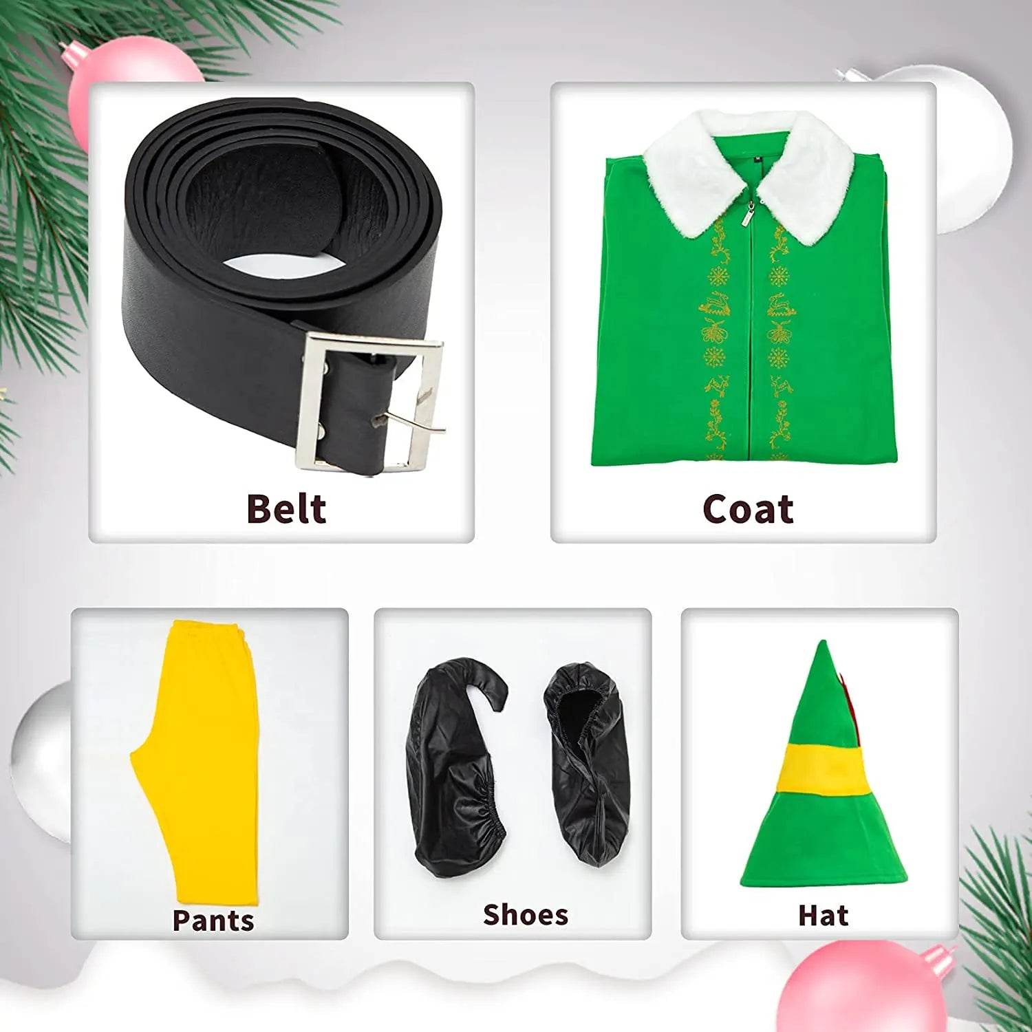 Buddy Elf Christmas Cosplay Costume Full Set Party Costumes for Men - ciclove