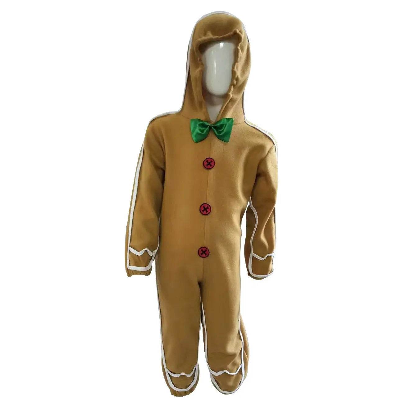 Children's Christmas Gingerbread Man Cosplay Costume One-Piece Pajamas - ciclove