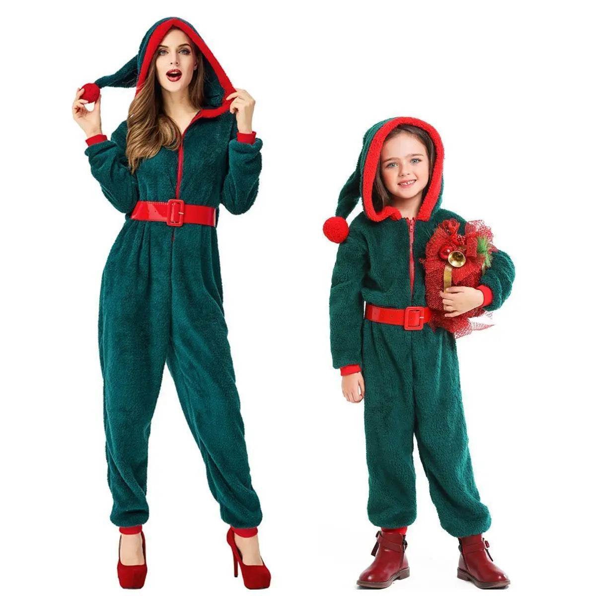 Christmas Family Matching Costume Onesies Hooded Pajamas Jumpsuit - ciclove