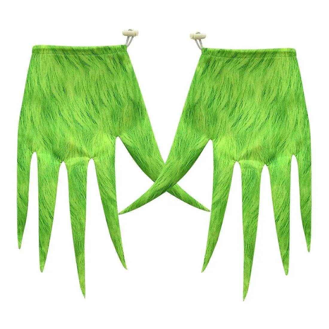 Green Monster Grinch Kids Boys Costume Mask Golves Set Christmas Gift