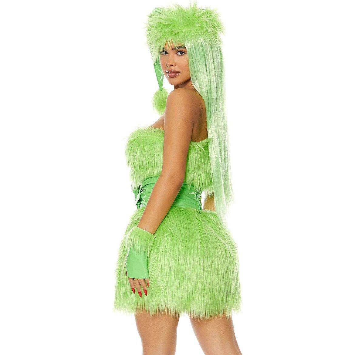 Adult The Grinch Costume Dress with Gloves for Halloween Christmas - ciclove