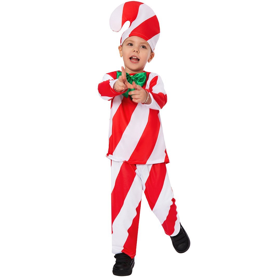 BuyChristmas children's candy cane costumes for School Party Cosplay Now Cheaper With 3 - 5 Days Ship - PajamasBuy