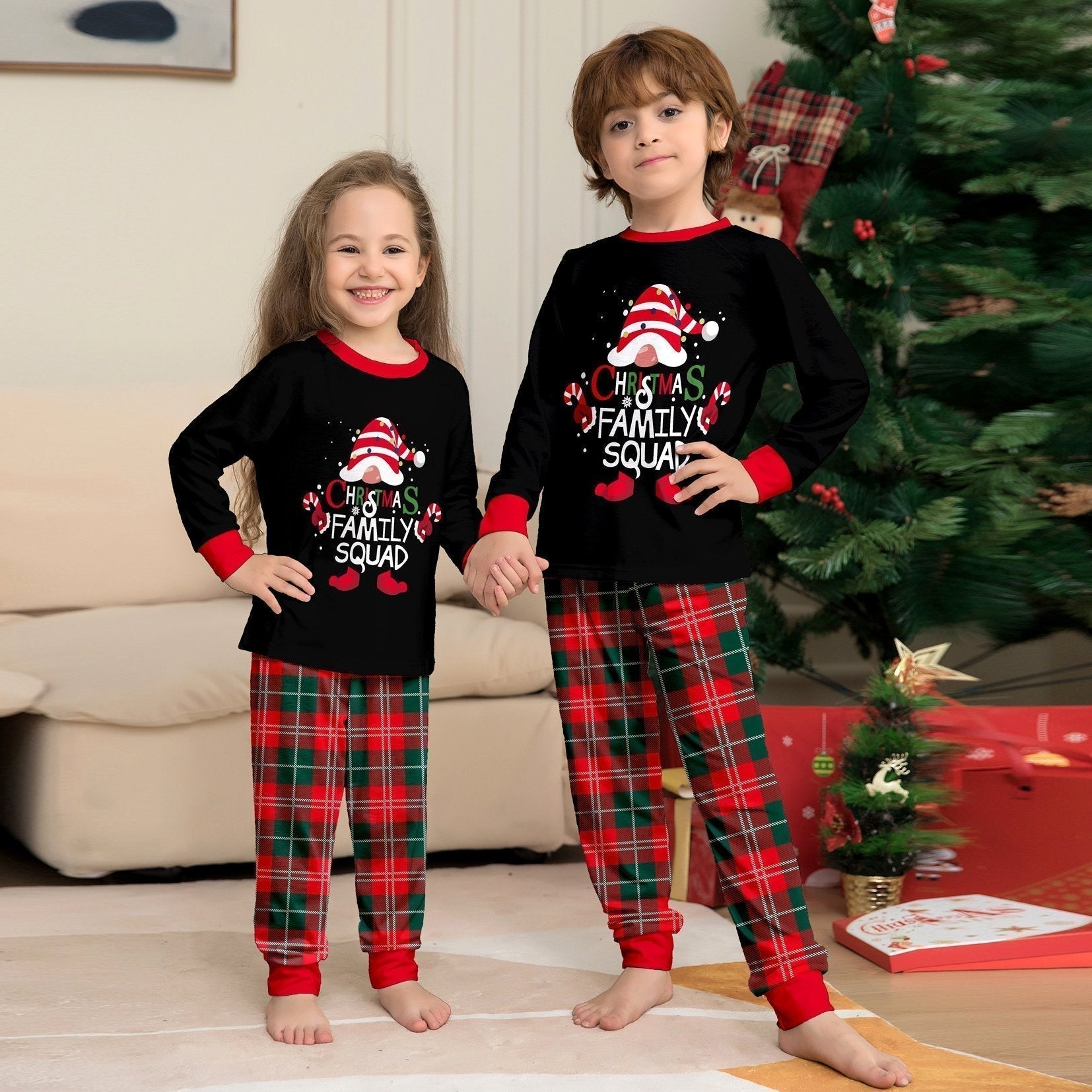 BuyFunny Christmas matching Family Couples Pajamas two Pieces Sets Christmas cake hat letter print Now Cheaper With 3 - 5 Days Ship - PajamasBuy