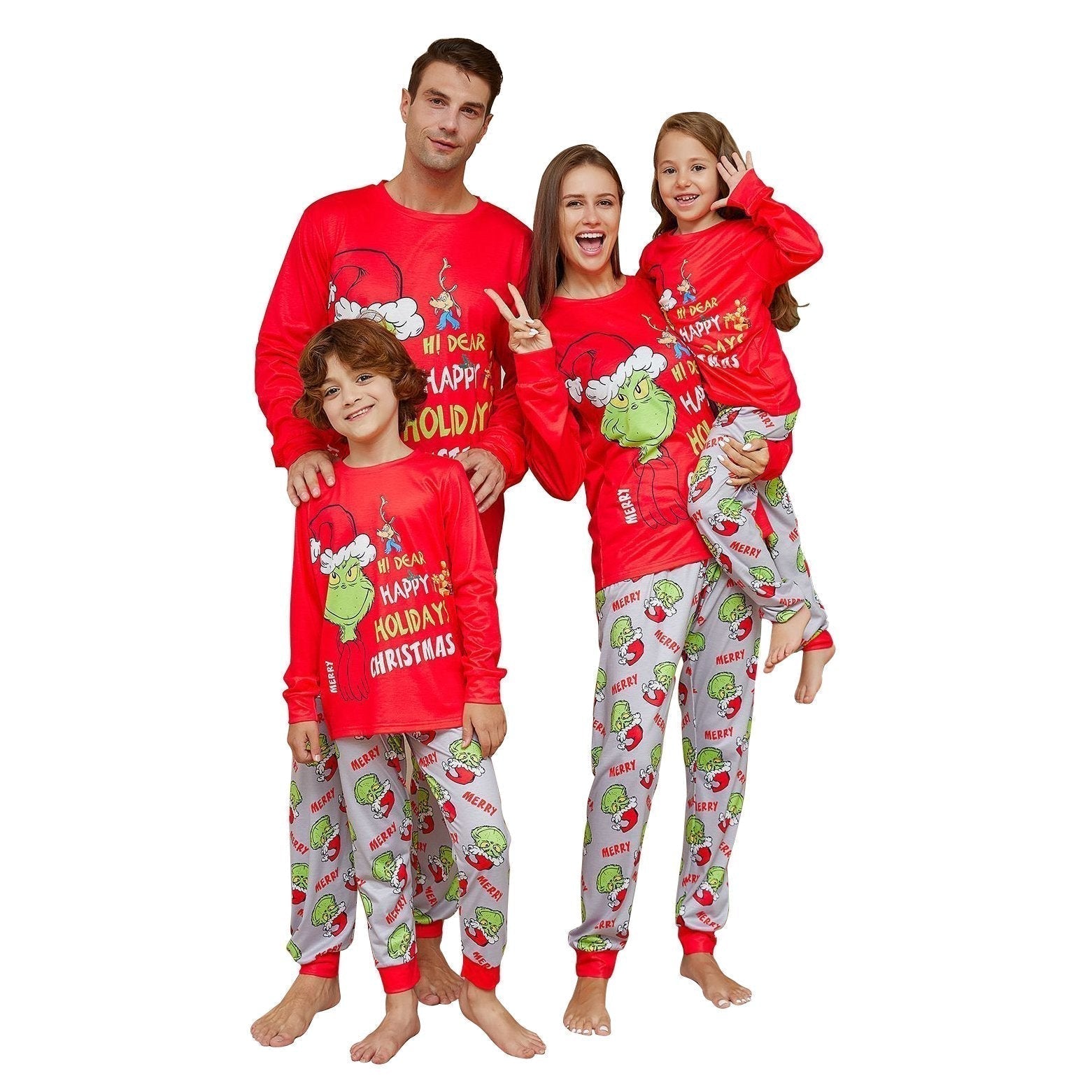BuyGreen Monster Letter Print Christmas Family Couples Matching Pajamas Party Sets Now Cheaper With 3 - 5 Days Ship - PajamasBuy