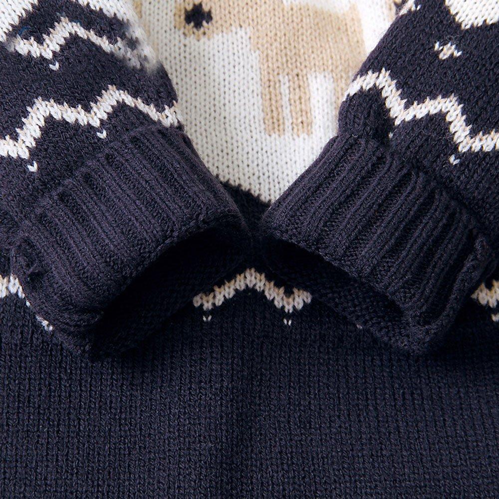 Christmas Outfit Cartoon Christmas Elk Toddler Baby Sweater Jumpsuit - Ciclove