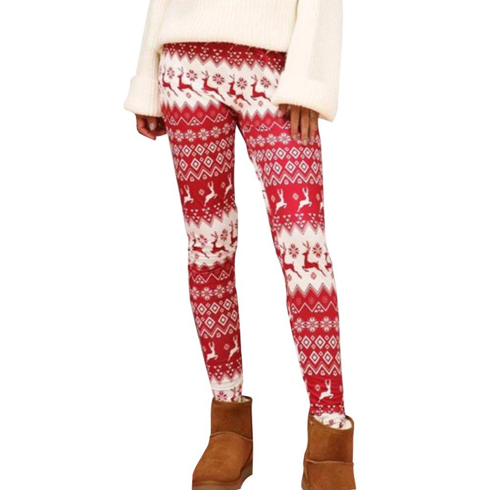 2022 Christmas Pants Leggings Cartoon Print Casual Women - Ciclove