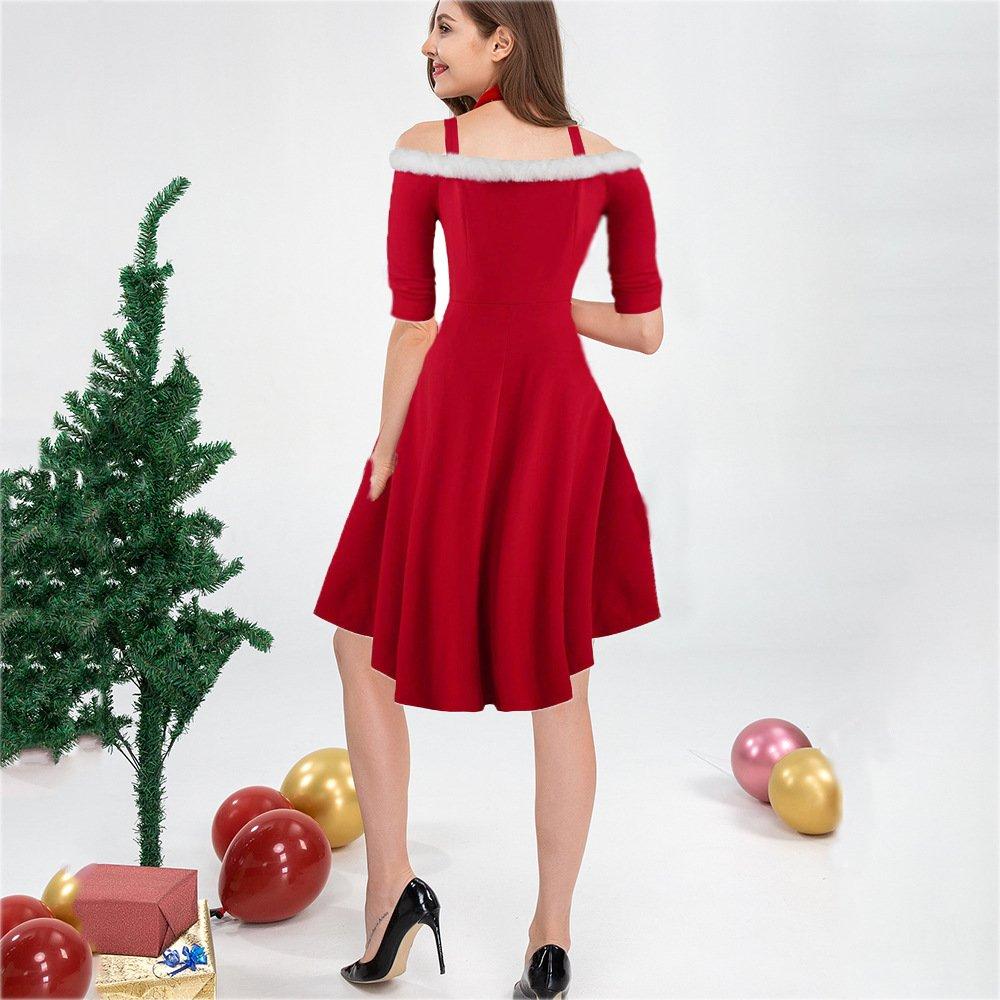 Christmas Costumes Long Sleeve Deep V Strapless Dress - Ciclove