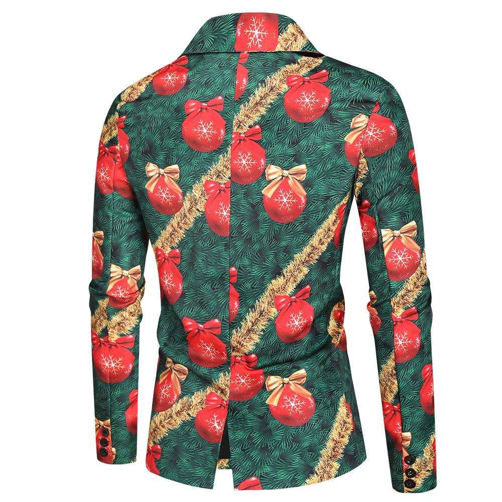 Christmas gold men's Blazer suits Santa 3D print trousers with Jackets - Ciclove