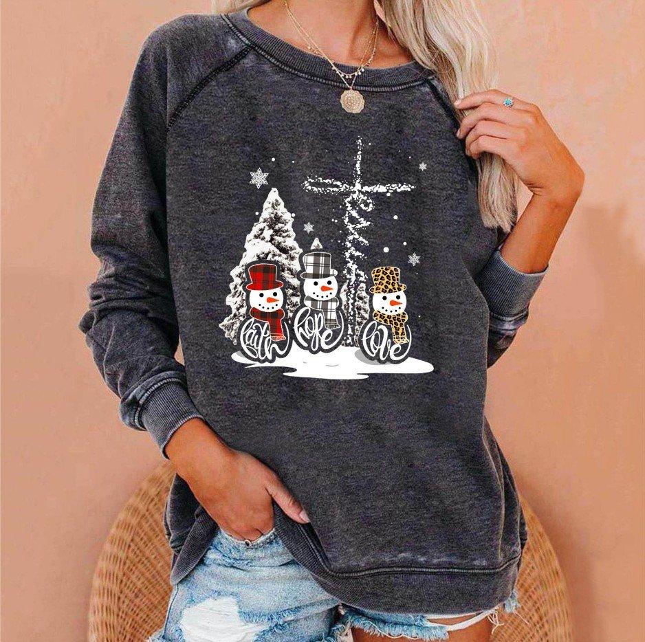 Christmas Round Neck Sweater Printing Truck Gift Women Christmas Sweatshirt - Ciclove