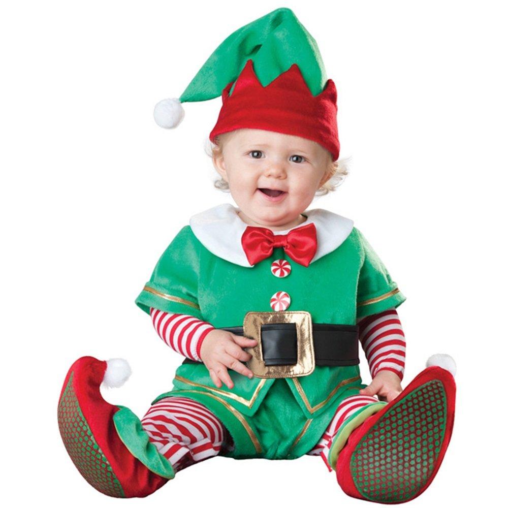 Christmas Baby Jumpsuit Santa Elf Elk Snowman Styling Costume Performance Costume - Ciclove