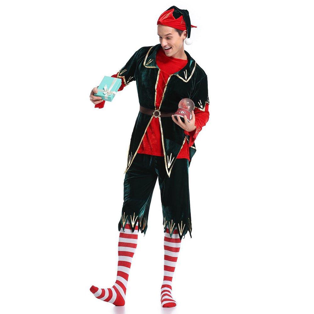 Men's Christmas Costume Classic Santa Clown Four-piece Suit - Ciclove