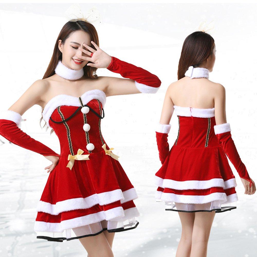 Christmas Costumes Sexy Santa Dress Suit for Adult Female - Ciclove