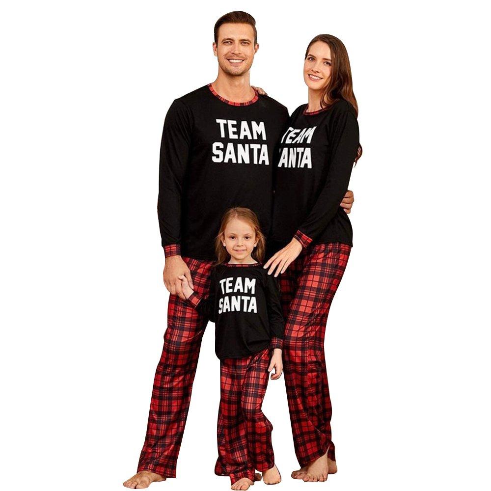 Christmas Family Matching Pajamas Suit Lattice Letter Printing Sleepwear - Ciclove
