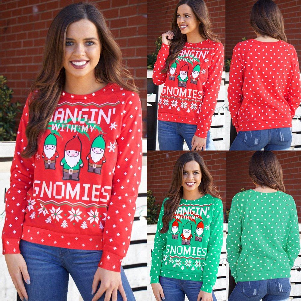 Women Ugly Christmas Sweaters Printed Fashion Long Sleeve Sweater Women's Casual Top Fleece Jacket - Ciclove