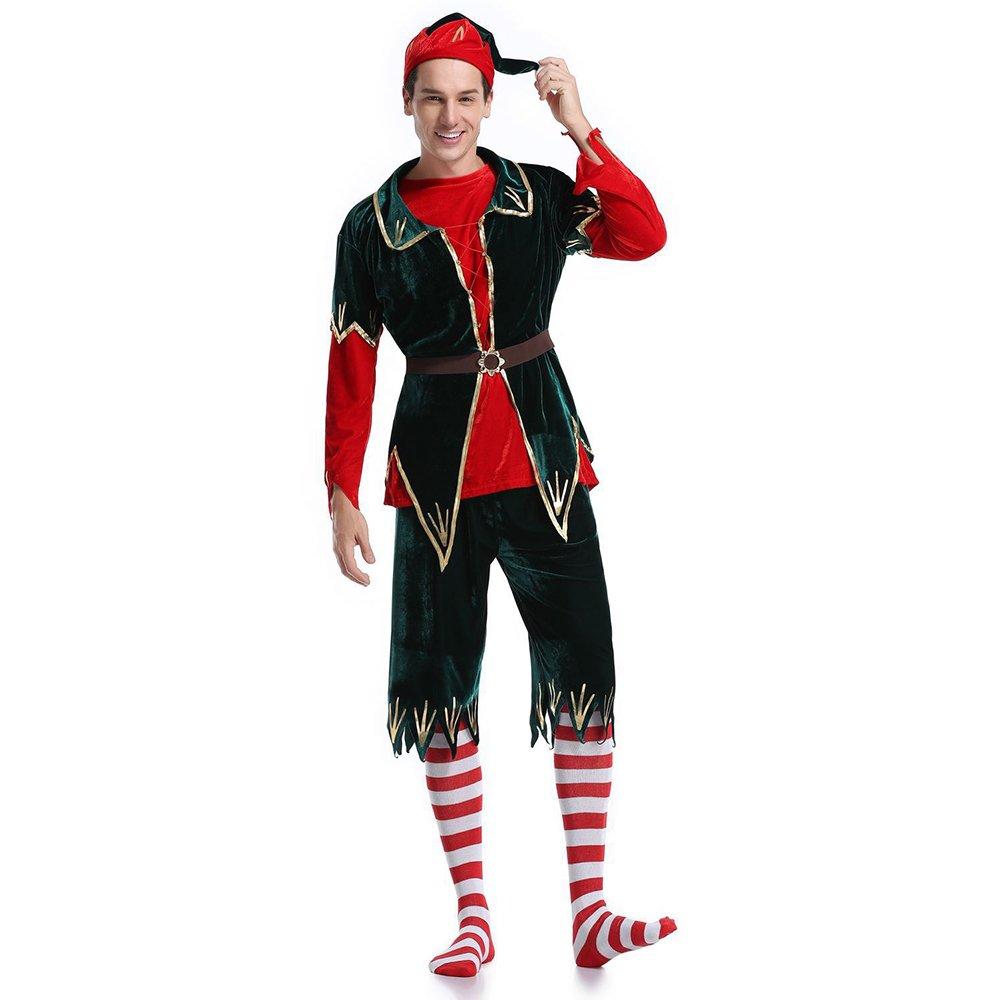 Men's Christmas Costume Classic Santa Clown Four-piece Suit - Ciclove