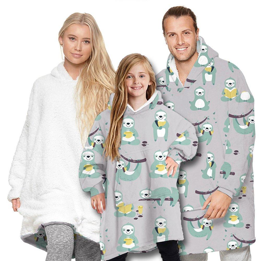 Family matching pajamas robes hoodie blanket Holiday Christmas Gifts - Ciclove