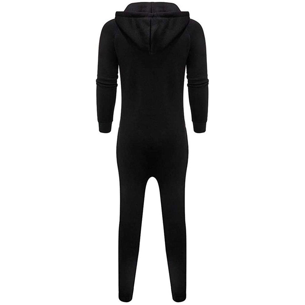 Mens Christmas Hooded Zip jumpsuits onesies One Piece Overalls Tracksuit with Pockets - Ciclove