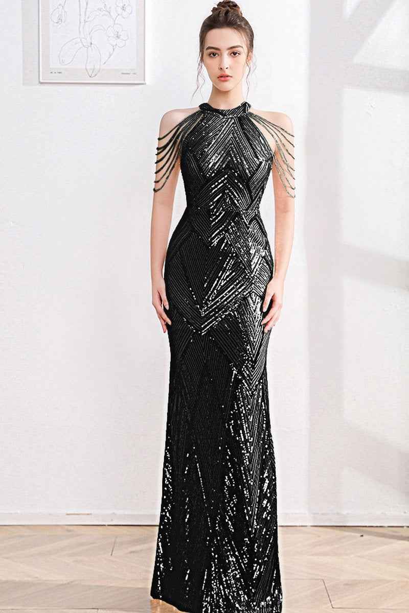 1920s Costume Elegant Beaded Sequin Night Dress