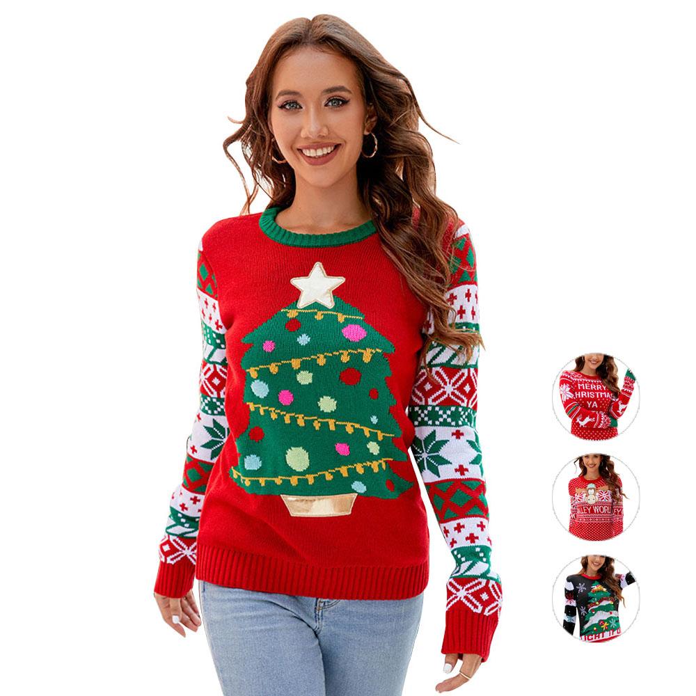 ugly women christmas casual Sweater Embroidery 3D - ciclove