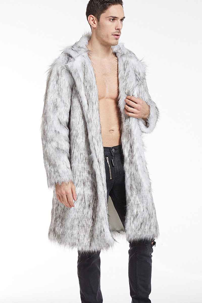 Men's Doll Fur Long Coat Costume Faux Fur