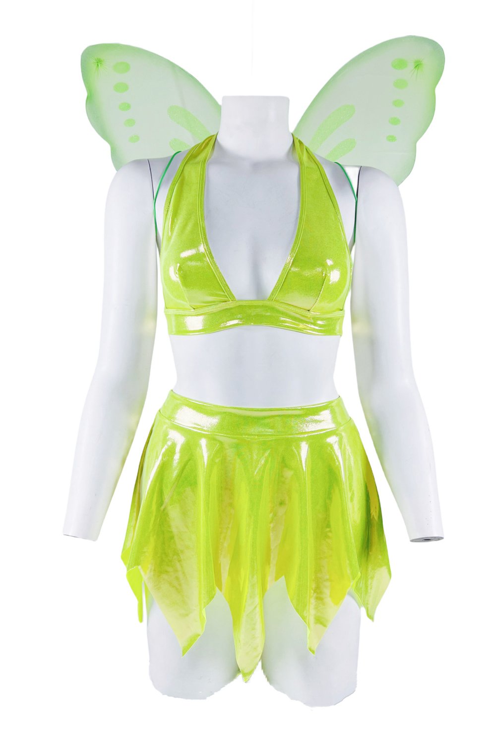 Green Dress Fairy Costume With Wings Halloween