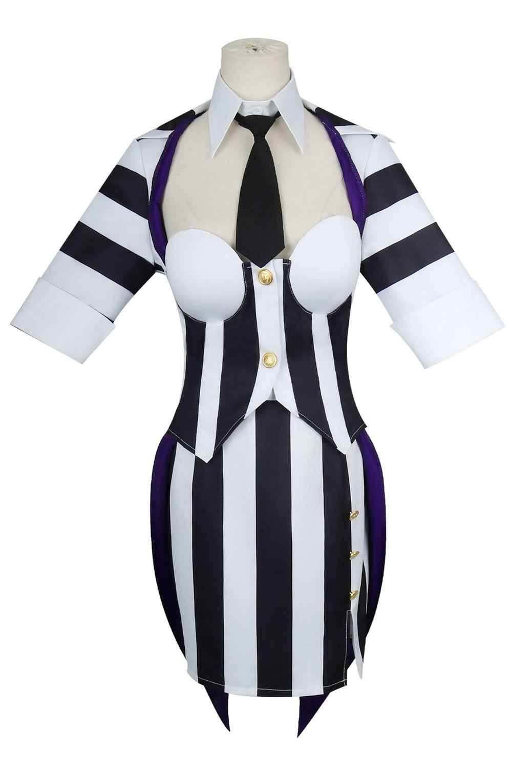Women Classic Beetlejuice Dress Cosplay Costume for Halloween
