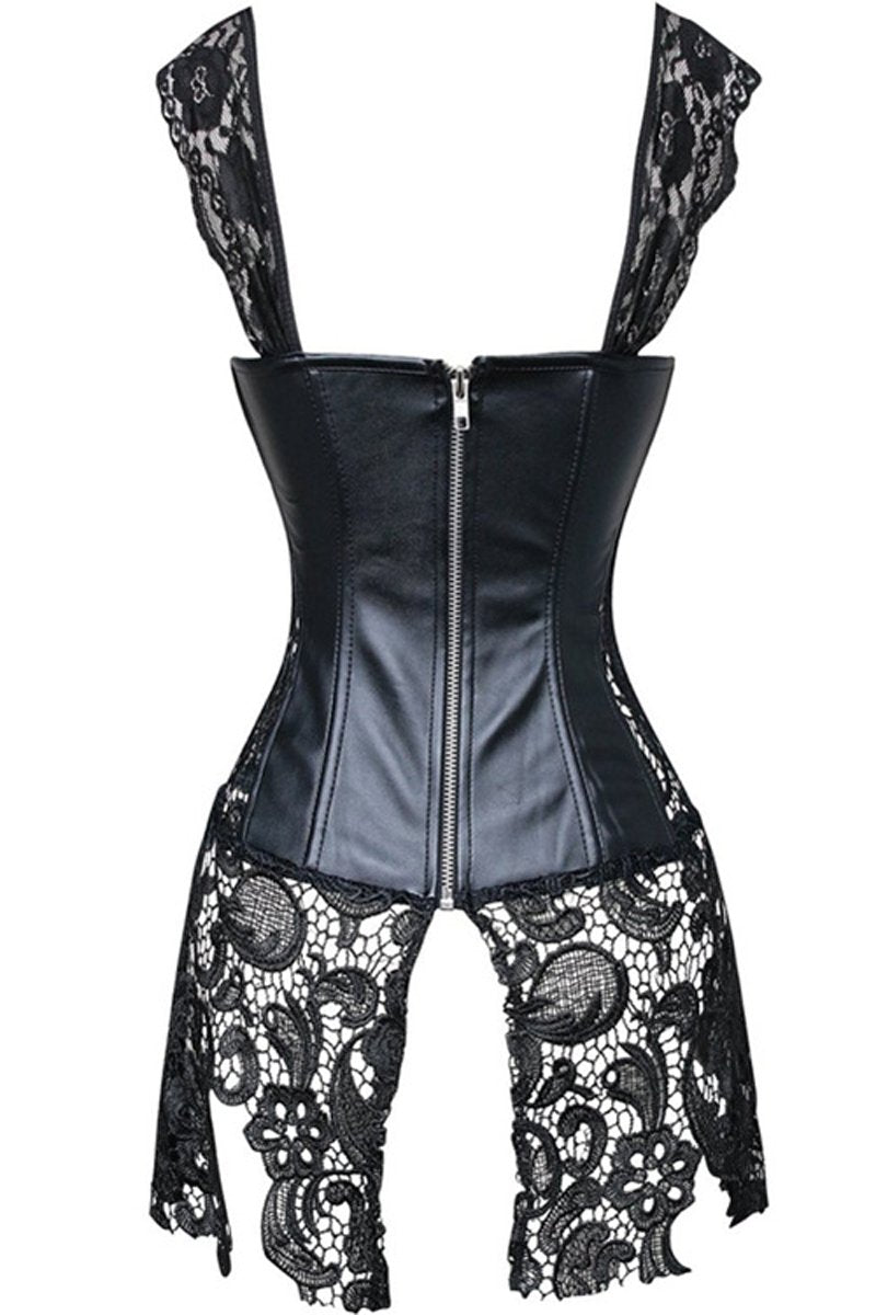 Leather Lace Up Corset Dress