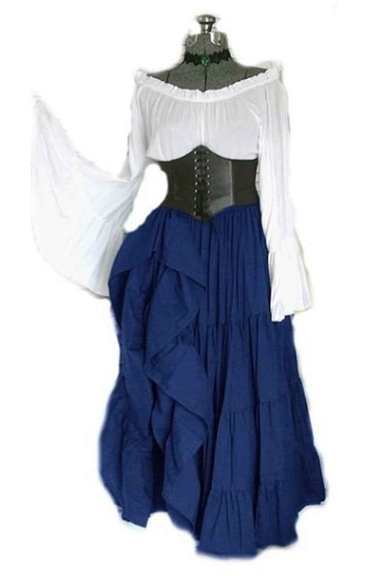 Steampunk Seductress Costume Women Medieval Long Dress