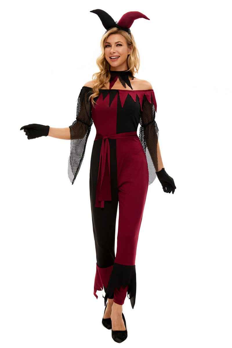 Suicide Squad Psycho Jester Clown Costume For Women Halloween