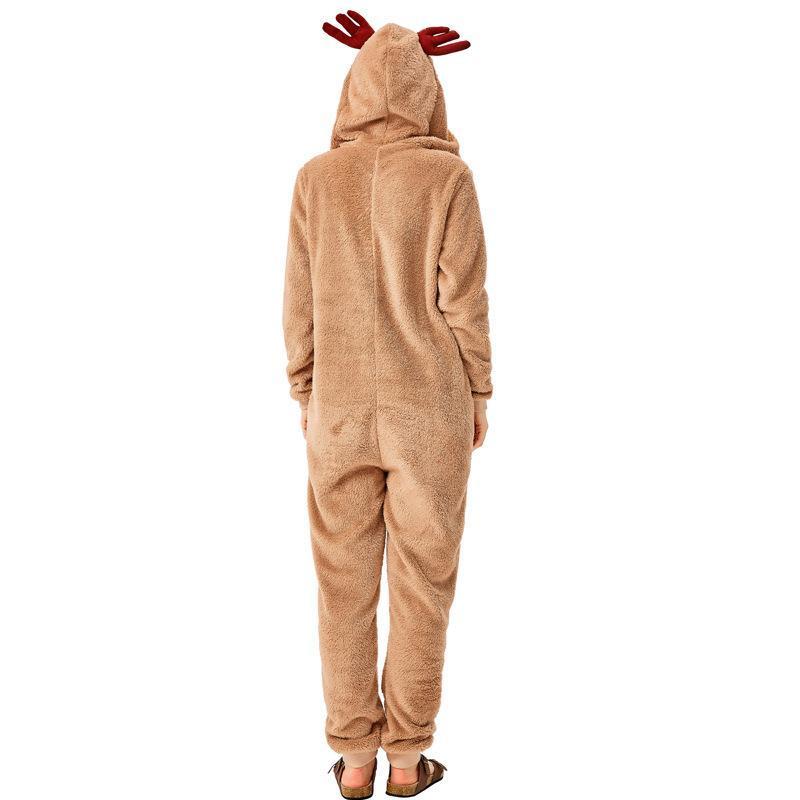 Women Animal Reindeer Christmas Rudolph Deer Jumpsuit Costume Onesies Adult Party Pajamas - Ciclove