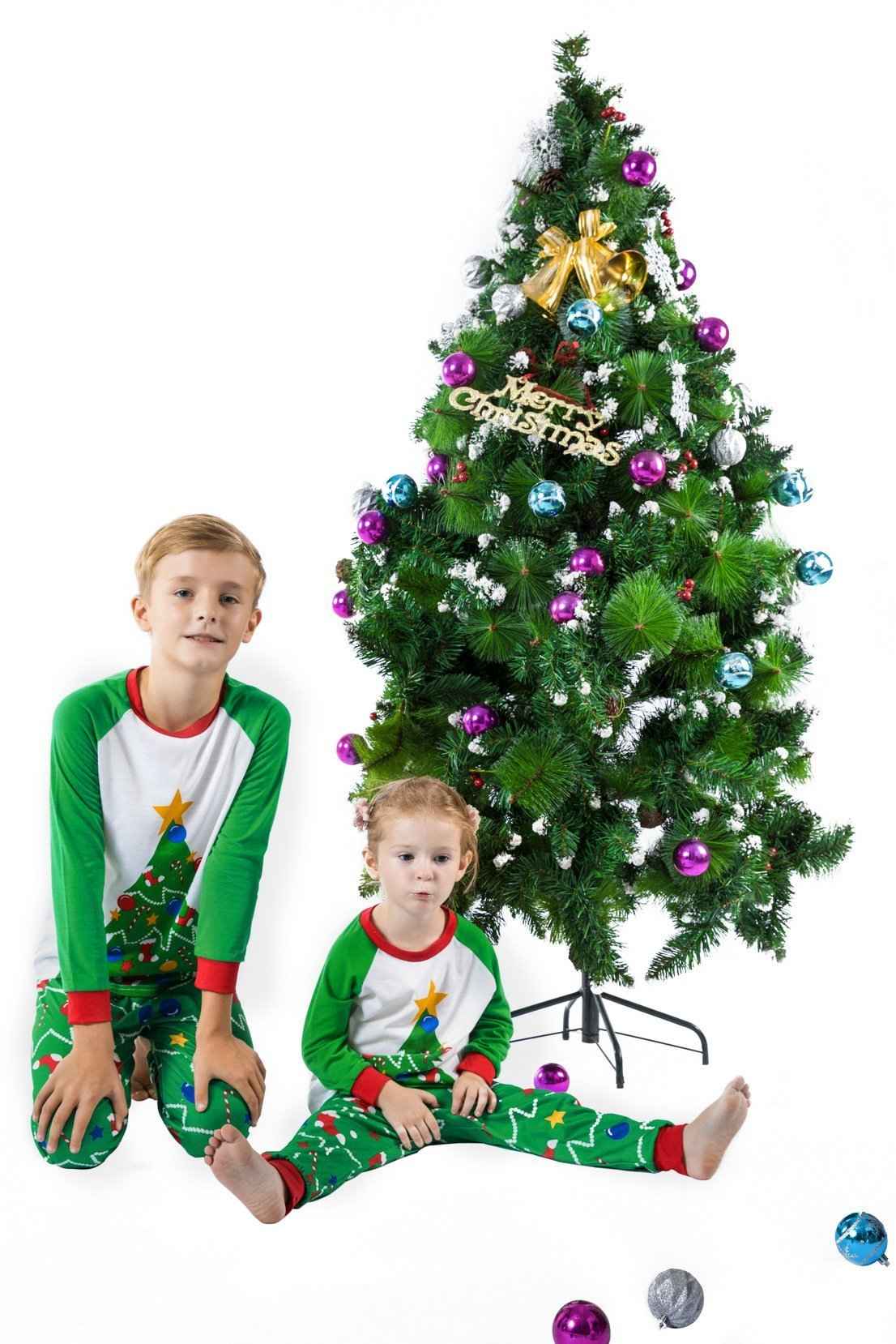 Family Matching Holiday Christmas Tree Printed Christmas Pajamas Set 2022
